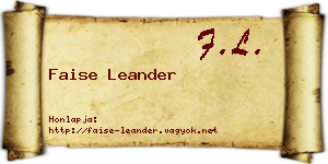Faise Leander névjegykártya